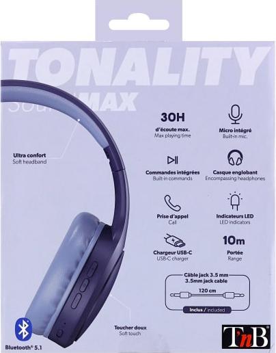 Actual product image T'nB Headphones (30 h, Wireless)