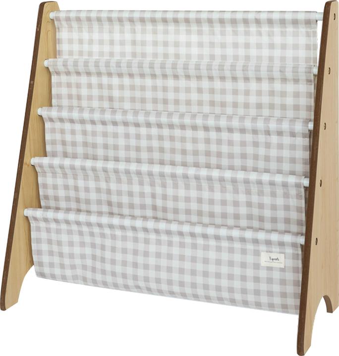 3 Sprouts Bookcase, gingham grey