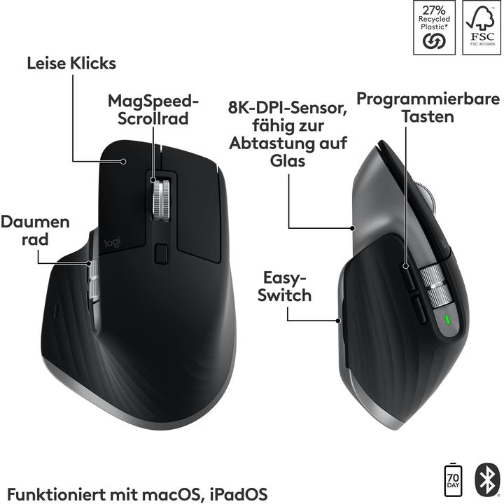Produktbild Logitech MX Keys S for Mac (DE, Kabellos)