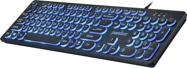 Produktbild Perixx PERIBOARD-317 R DE B Kabelgebunden Tastatur Deutsch, QWERTZ Schwarz Beleu (DE, Kabelgebunden)