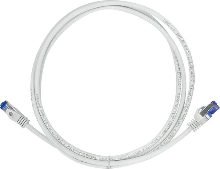Produktbild LogiLink Patchkabel Ultraflex, Kat.6A, S/FTP, 2,0 m, grau mitCat.7 Rohkabel, extra flexibles & weiches Kabel (S/FTP, CAT6a, 2 m)