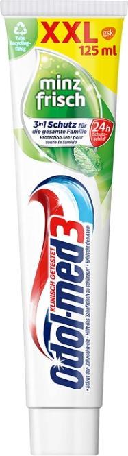 Odol med 3 Med 3, Zahnpasta, frische Minze, 125 ml (125 ml)