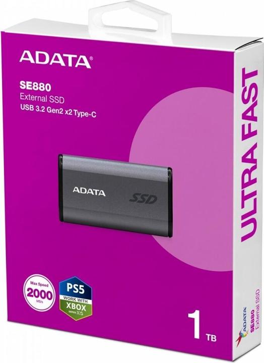 Productafbeelding Adata SSD SE880 U3.2 USB 3.2 1TB, grijs (1000 GB)