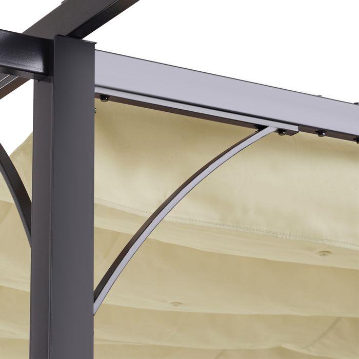 Produktbild Outsunny Pergola Pavillon 3 x 3 m mit Schiebedach, UV-Schutz Alu Beige (300 cm, 300 cm)