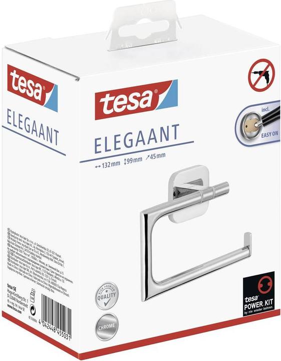 Actual product image tesa ELEGAANT toilet roll holder incl. adhesive solution without drilling