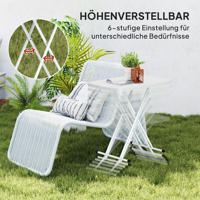 Produktbild Swisshandel24 Beistelltisch höhenverstellbar, klappbar Kunststoff, 50kg belastbar, 76x50x74H cm Weiss