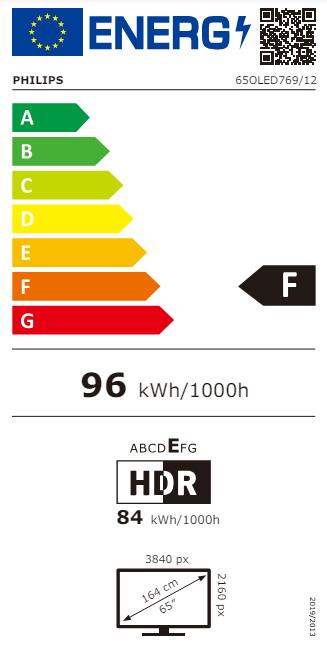 Energy Label Philips 65OLED769/12 (65", OLED, 4K)