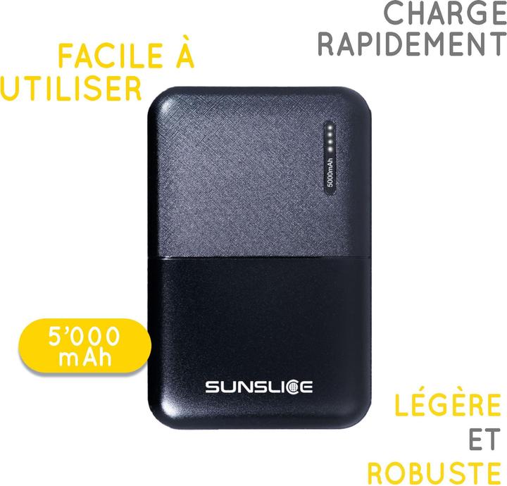 Image du produit Sunslice Batterie externe "Gravity 5" (5000 mAh, 10 W, 18500 Wh)