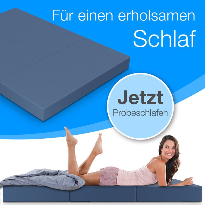 Actual product image Bestschlaf Klappmatratze, 3-teilige Faltmatratze, Reisebett, Gästematratze (120 x 195 cm, Foam core)