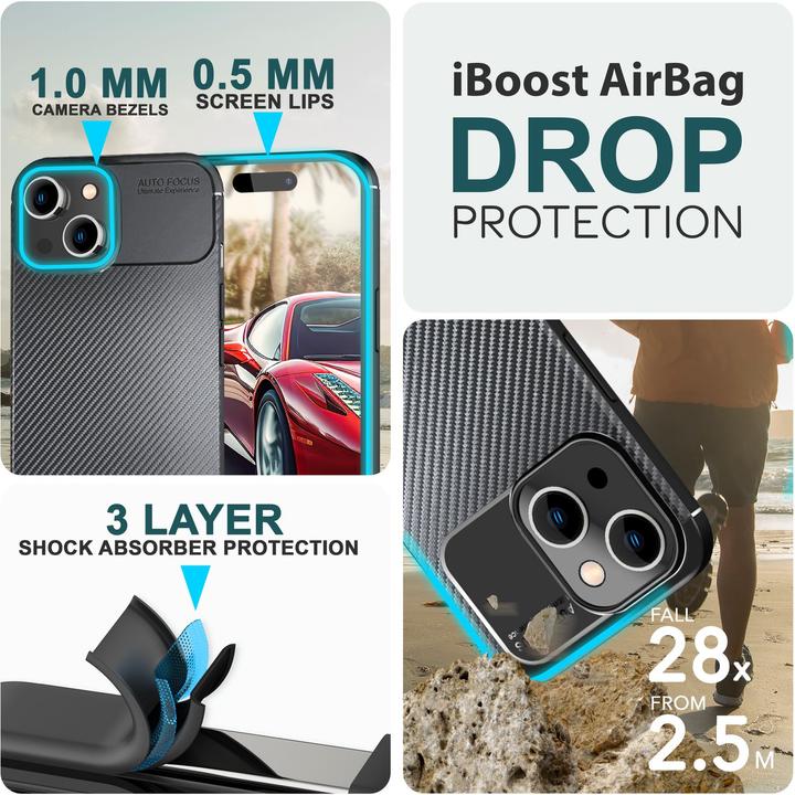 Produktbild Nalia Carbon Look Silikon Hülle (Apple iPhone 15 Plus)