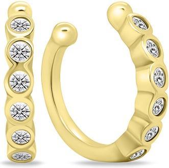 Brilio Silver - Fashion gold-plated earrings with clear zircons EA695Y