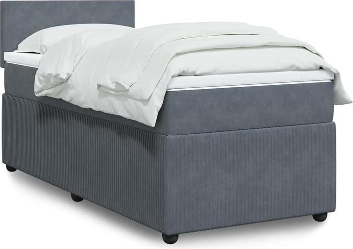 Image du produit VidaXL Bo x lit de saut avec matelas 100 x 200 cm velours (100 x 200 cm)