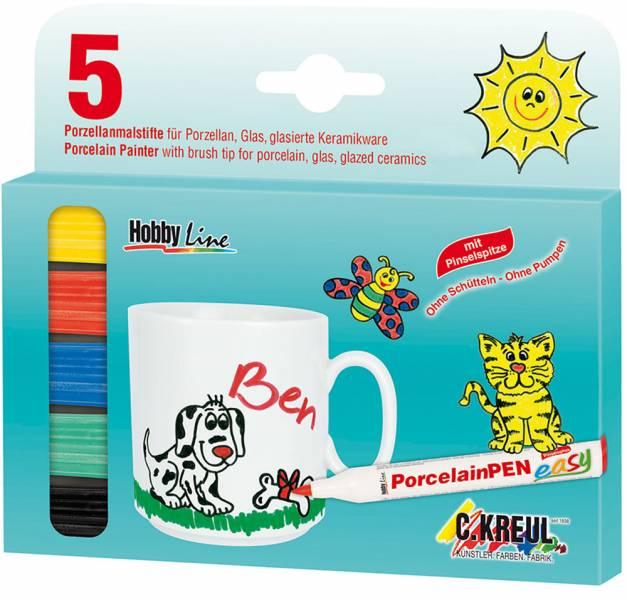 Produktbild Kreul Pean easy (Schwarz, Dunkelblau, Dunkelgrün, Gelb, Kirschrot, 3 mm, 5 x)