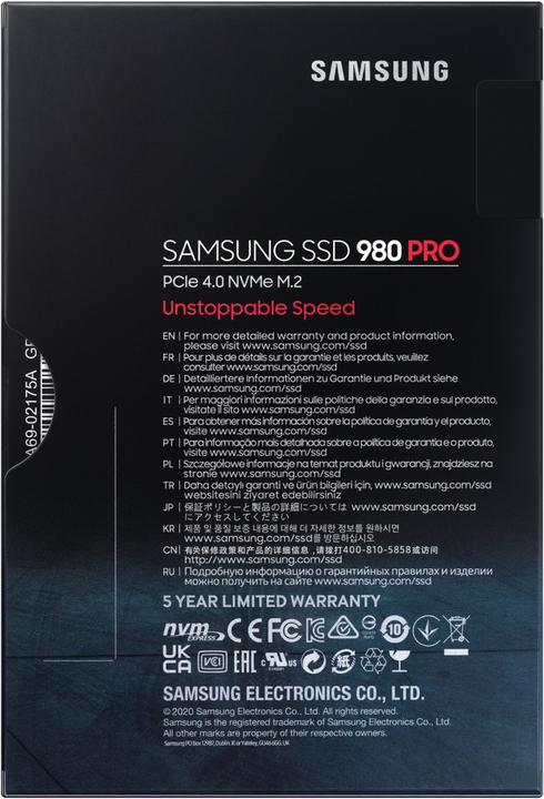 Immagine prodotto Samsung 980 Pro (500 GB, M.2 2280)
