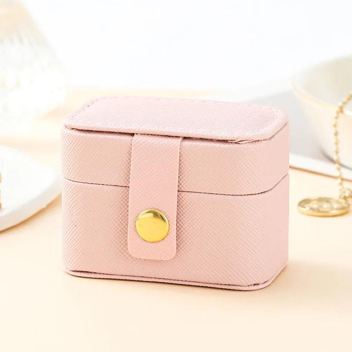 Only-Bags.Store Mini Tragbare Kleine Schmuck Aufbewahrungstasche Reise Einfache Leder Ring Halskette Ohrringe