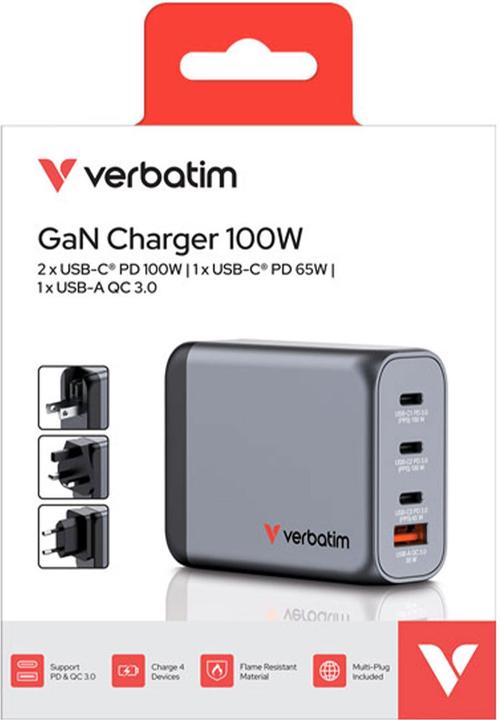 Productafbeelding Verbatim GNC-100 GaN Charger (100 W)