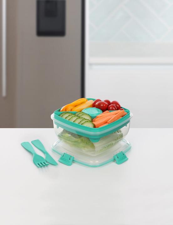 Actual product image Sistema Salad box to go with cutlery 1,1 l 16,5x16,5x8,5cm assorted colors