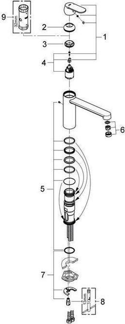 Image du produit Grohe Robinet de cuisine avec mitigeur Eurosmart Cosmopolitan chromé brillant 30193000