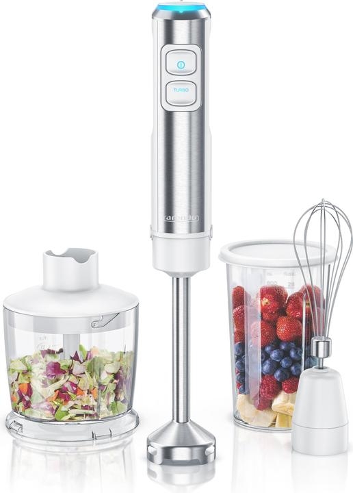 Produktbild Arendo Stabmixer 1200W weiß, Edelstahlmixer-Set inkl. Messbecher, Zerkleinerer, Schneebesen, Gleichstrommot