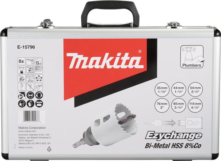 Image du produit Makita EZYCHANGE BiM Kit de scies cloches Installateur II 8 pièces (35, 44, 54, 76, 114 mm, 95 mm)
