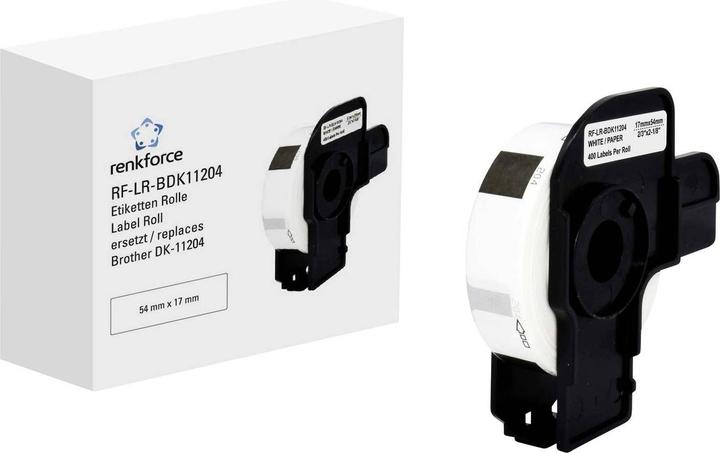 Produktbild Renkforce Etiketten Rolle 54 x 17 mm Papier Weiss 400 St. Standard RF-6027496 Uni