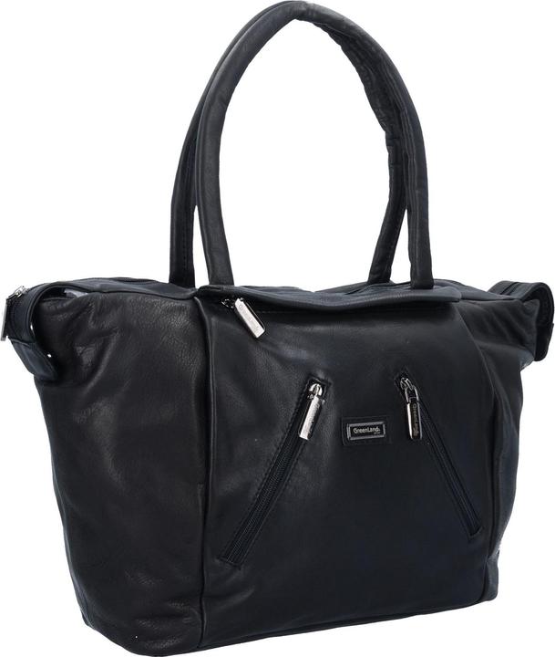 Immagine prodotto Greenland Nature Borsa Shopper in Nappa Nera in Pelle 33 cm (12 l)