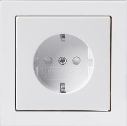 Productafbeelding ABB Impressivo enkelvoudige wandcontactdoos, compleet met deksel en frame wit hoogglans (RAL9016), 16A