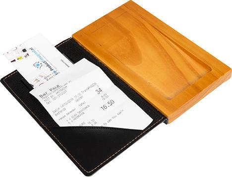 Produktbild Securit Rechnungsmappe WOOD, aus Leder und Holz, schwarz (1 x)