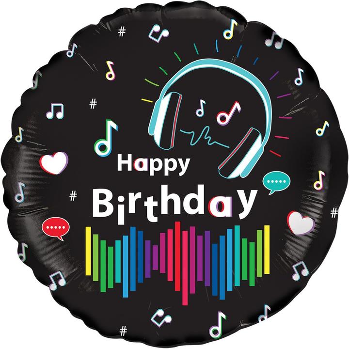 Produktbild Oaktree Folienballon Media Music Happy Birthday Folie (1 x)