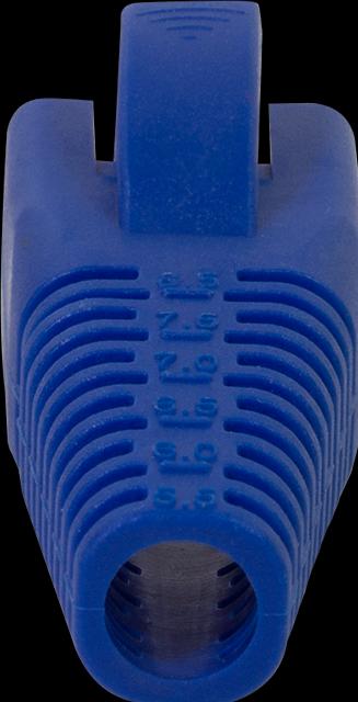 Produktbild LogiLink RJ45-Stecker Knickschutztülle, kürzbar, 5,58,5 mm, blau, 50 Stk. (Stecker Tülle)