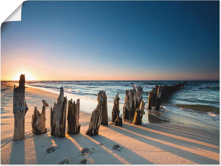 Produktbild Artland Sonnenuntergang Strand Wellenbrecher U1UI (120 x 90 cm)