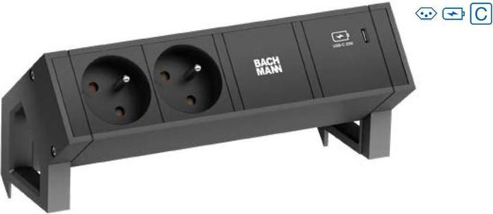 Bachmann Prises de table DESK2 2x T13 1x USB C 60W 1x Vide, Sw (2 x, Type 13, 0.20 m)