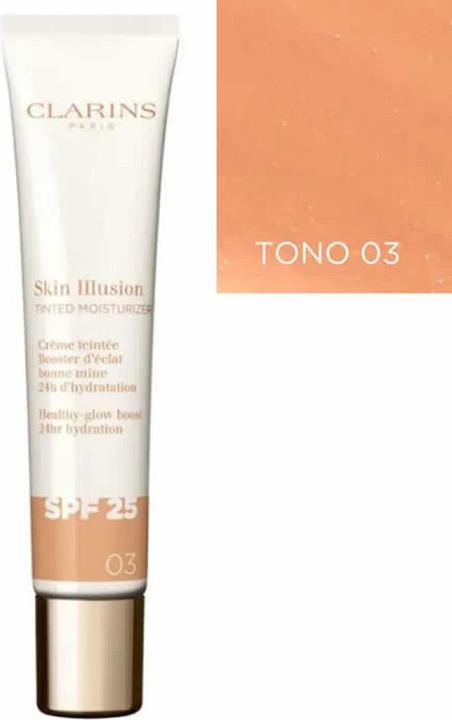 Immagine prodotto Clarins Skin Illusion - Getönte Feuchtigkeitscreme Spf25 03 (Crema solare viso, SPF 25, 40 ml)