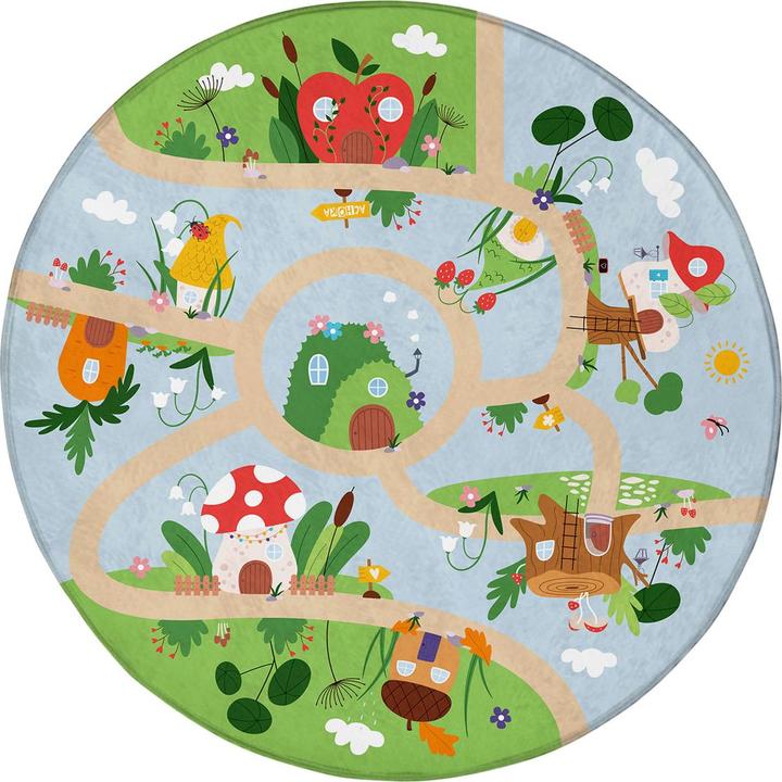 Achoka Play Mat Mushroom Houses, 100cm (100 x 100 cm)