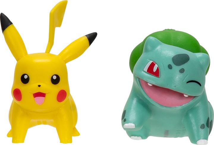 Jazwares Pokémon Battle Figure First Partner Set Figures 2-pack Bulbasaur #2, Pikachu #1