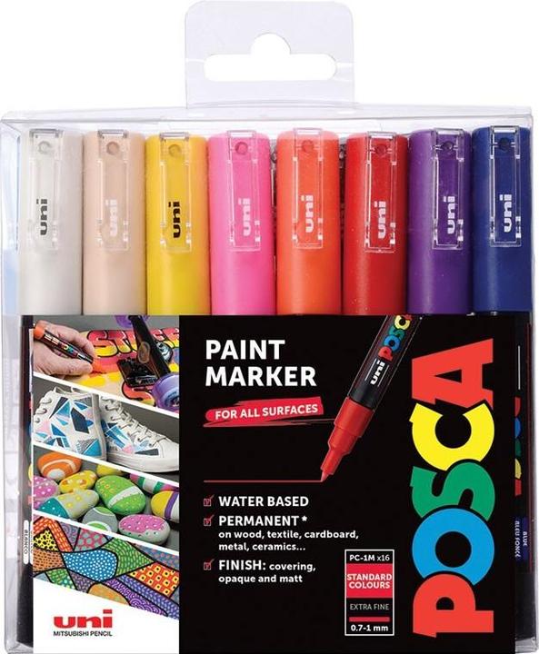 Produktbild Posca Marker PC-1MC, 16er Set (Multicolor, 1 mm, 16 x)