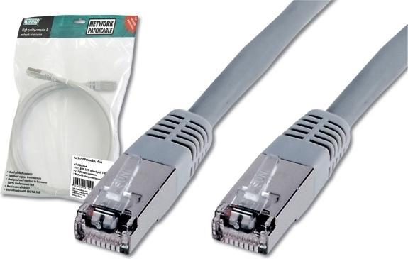 Image du produit Digitus CAT 5e SF-UTP câble patch PVC AWG 26/7 longueur 10 m couleur gris (SF/UTP, CAT5e, 10 m)