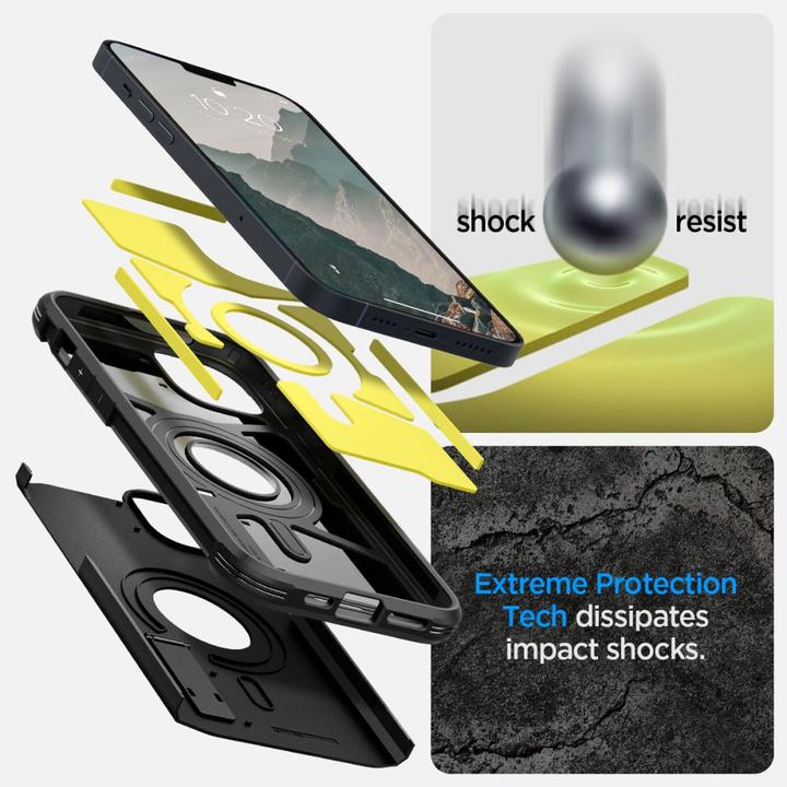 Actual product image Spigen Tough Armor Magsafe iPhone 14 case - Black (Apple iPhone 14)