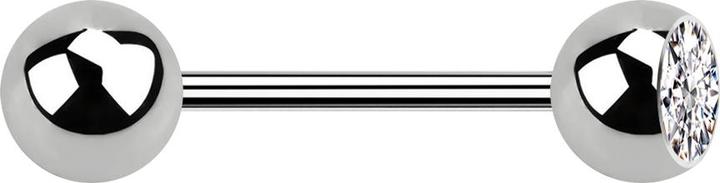 Star Piercing Micro Barbell silber mit Kugel und Kugel Kristall silber (ohne Messing, Titan G23)