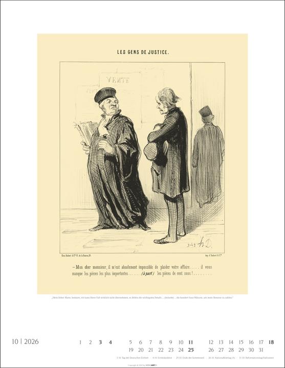 Produktbild Honoré Daumier: Die Juristen Kalender 2026 (34 x 44 cm, Deutsch)