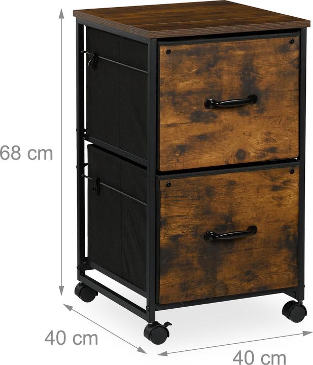 Immagine prodotto Relaxdays Industrial Rollcontainer 2 Schubladen
