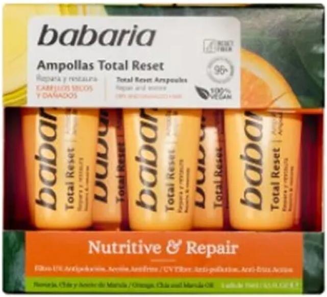Immagine prodotto Babaria Total Reset Fiale Nutritive Riparatrici 15ml - Confezione da 5 (15 ml)