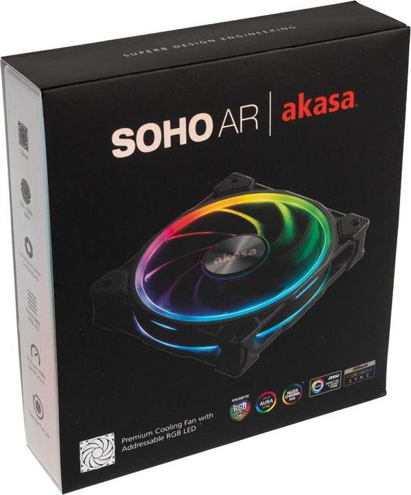 Immagine prodotto Akasa Ventilatore indirizzabile-RGB SOHO AR (120 mm, 1 x)