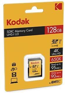 Image du produit Emtec Kodak SDXC Card Class 10 (128 Go, SDXC, U3, UHS-I)