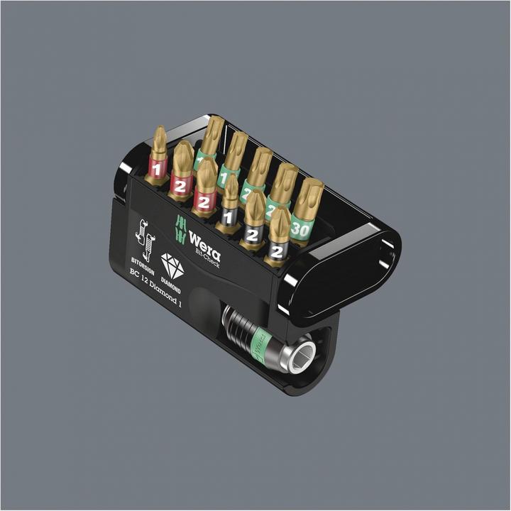 Produktbild Wera Bit-Check 12 Diamond 1 (Kreuz Phillips PH M1, Kreuz Phillips PH M2, Kreuz Pozidriv PZ M1, Kreuz Pozidriv PZ M2)