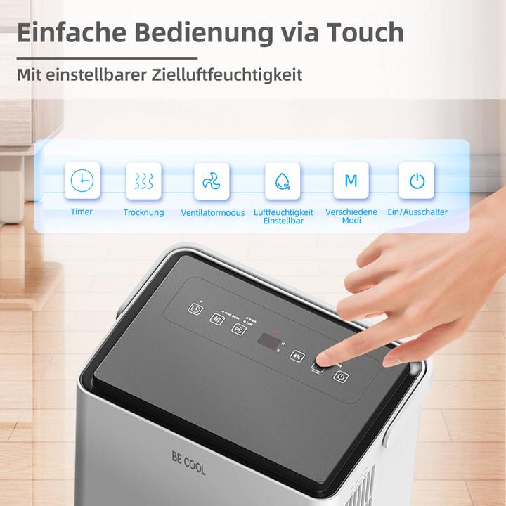 Actual product image Be Cool BC30LEF2301 Luftentfeuchter 25m² 600W 30 l/Tag Weiss, Grau (25 m², 30 l/24h)