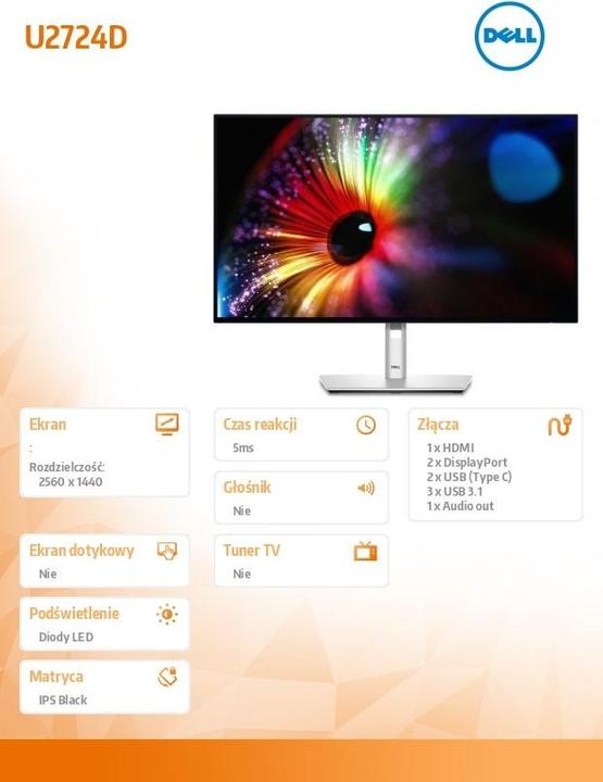 Image du produit Dell UltraSharp U2724D (2560 x 1440 pixels, 27")