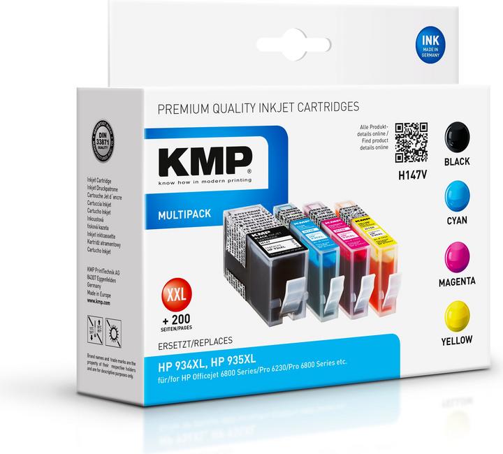 Image du produit KMP H147V Multipack BK/C/M/Y compatible avec HP 934/935 XL (M, CF, C, Y)