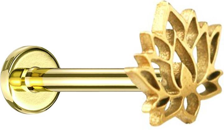 Immagine prodotto Chaotic Trading Micro Labret Innengewinde vergoldet Lotusblume (Acciaio chirurgico 316L)
