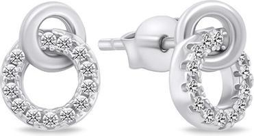 Brilio Silver - Decent silver earrings with zircons EA779W